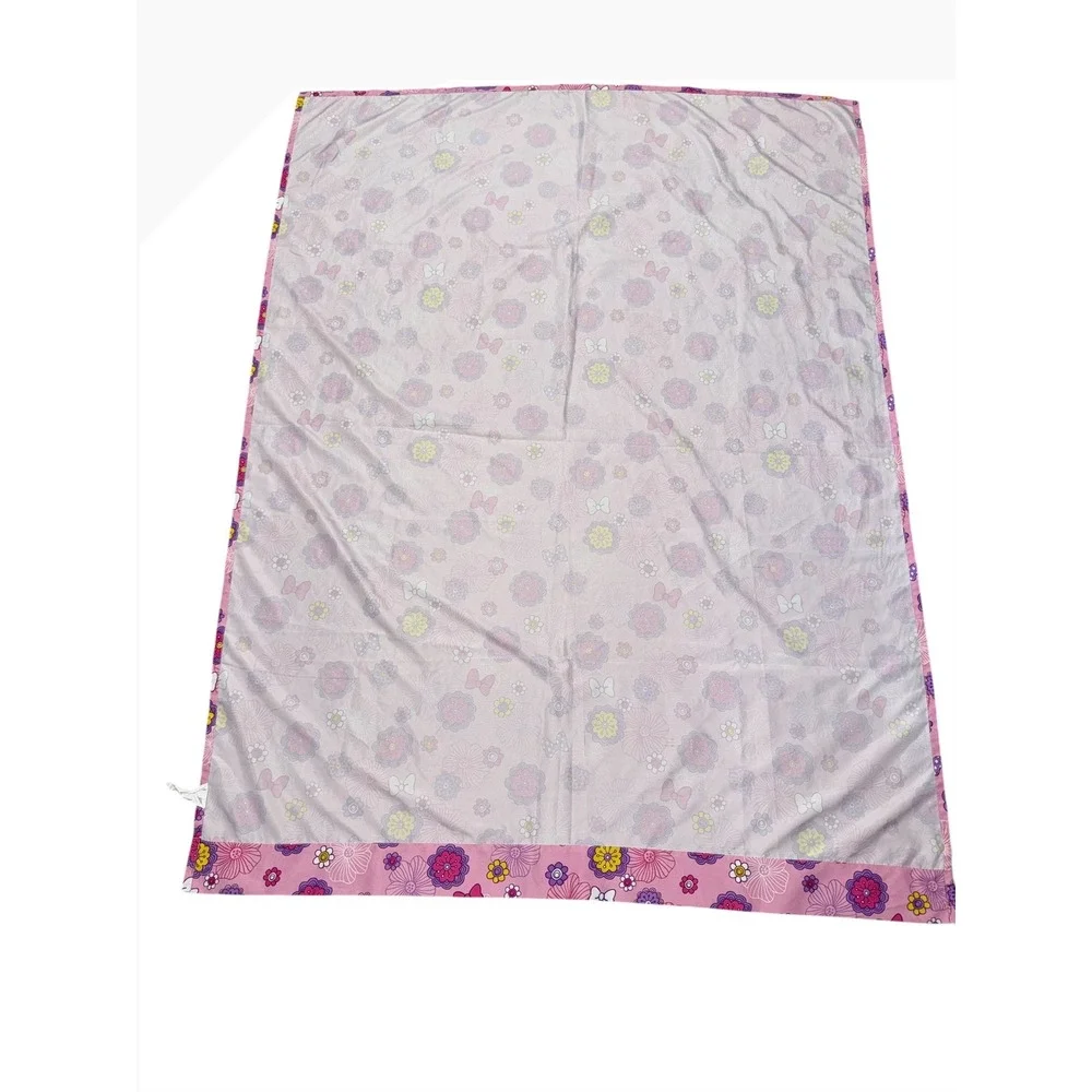 Disney Minnie Mouse Fluttery Friends Toddler Flat Sheet Pink Floral Crafting
